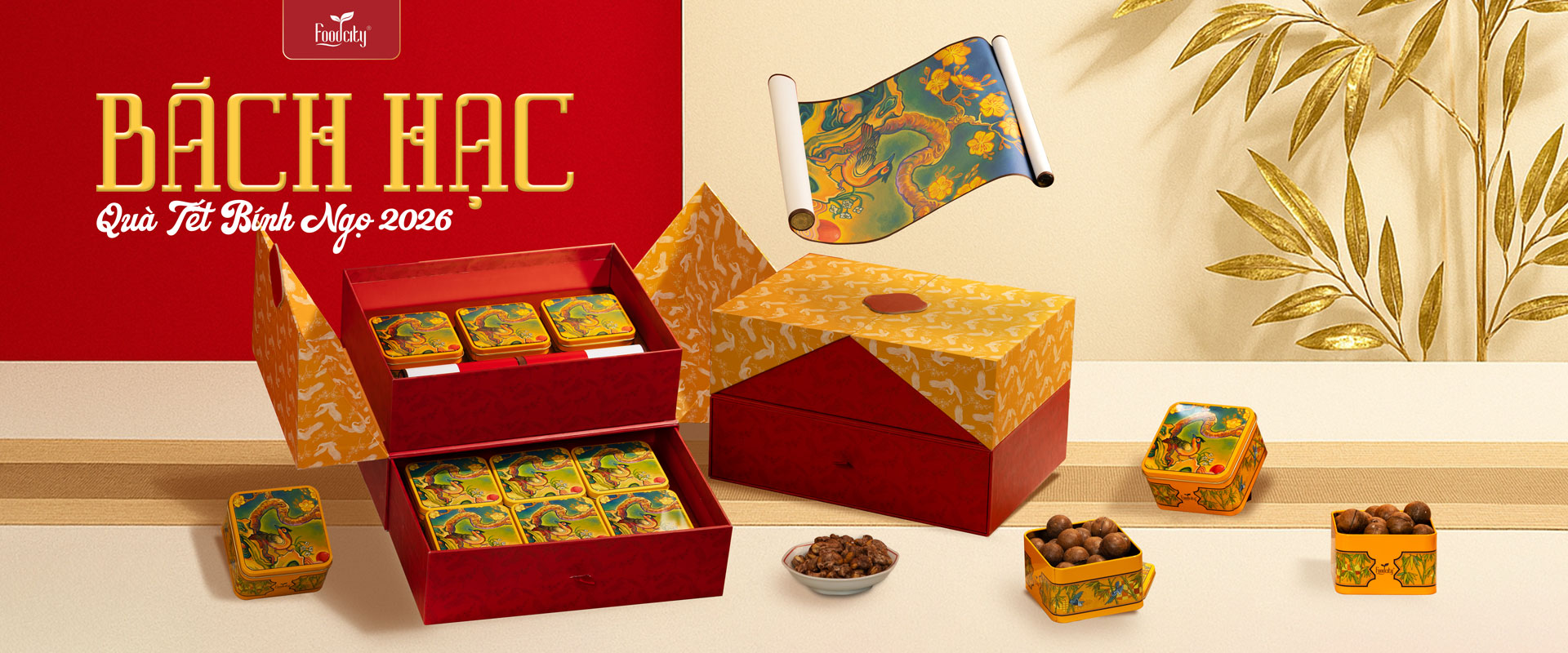 Hộp quà Tết cao cấp 2026 Bách Hạc 