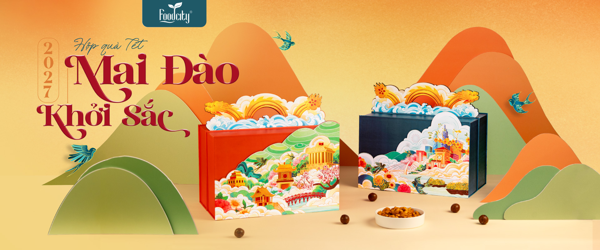 HỘP QUÀ TẾT CAO CẤP MAI ĐÀO KHỞI SẮC 2027