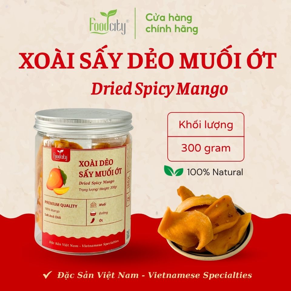 Xoài sấy dẻo muối ớt (300gr)