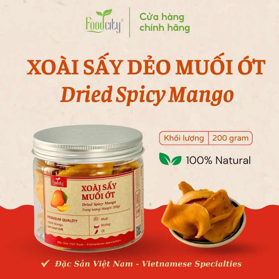 Xoài sấy dẻo muối ớt (200gr)