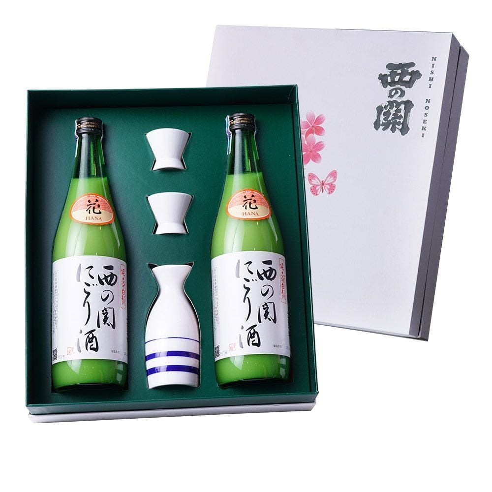 Hộp quà tết rượu Nhật Anh Đào Sake Nishino Seki Nigori