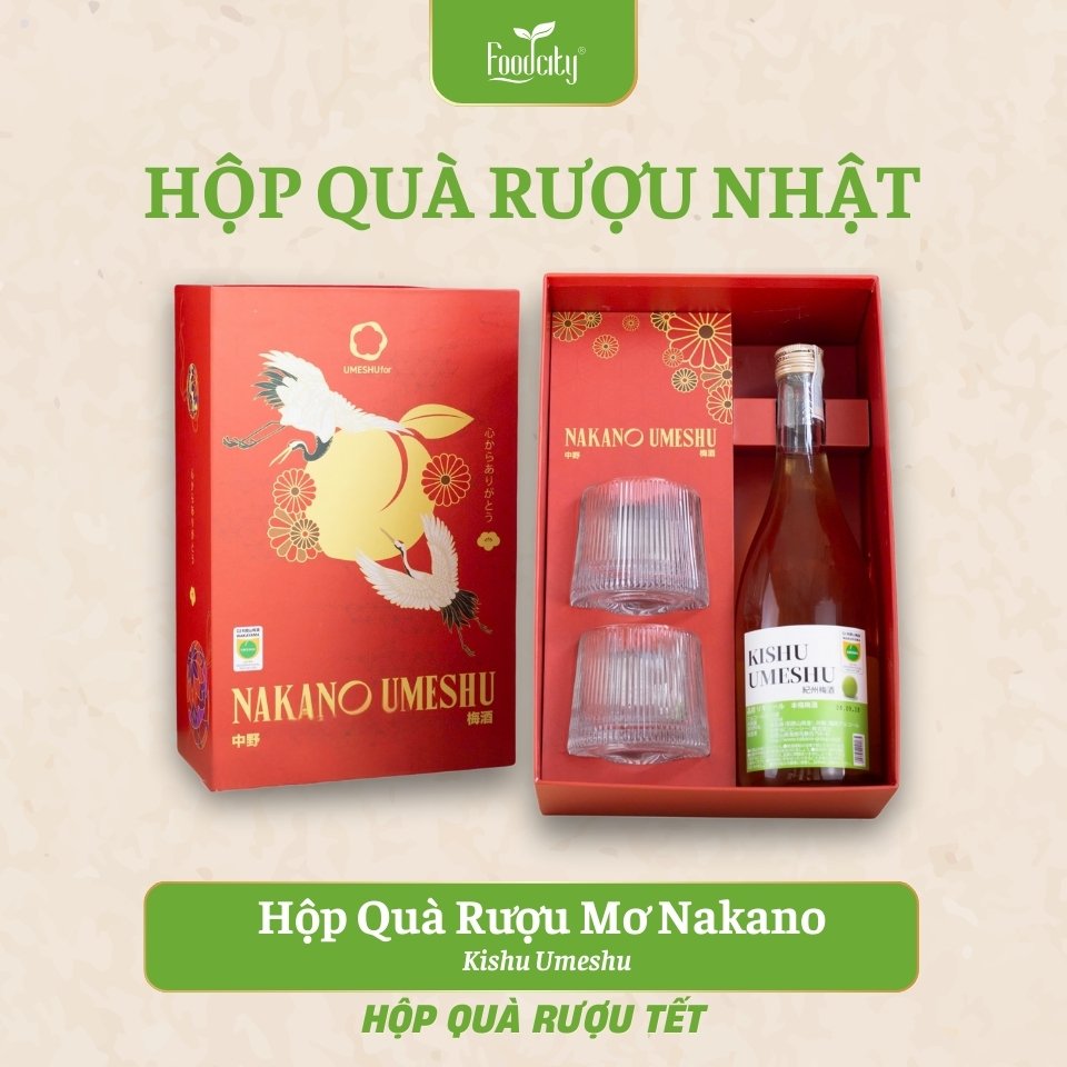 Hộp quà Nakano rượu mơ Kishu Umeshu 720ml