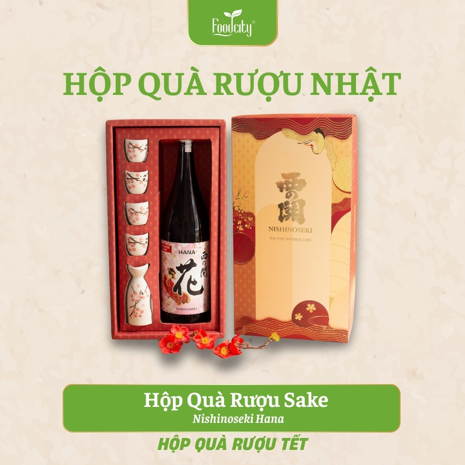 Hộp quà rượu sake Nishinoseki Hana 1800ml