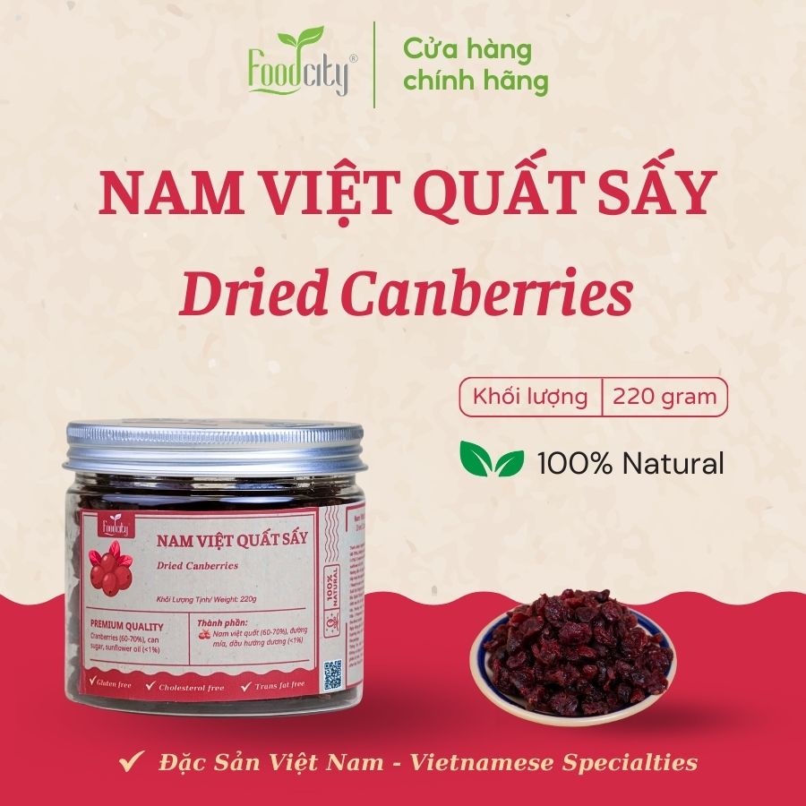 Nam việt quất hũ 220gr thương hiệu Food City Việt Nam 