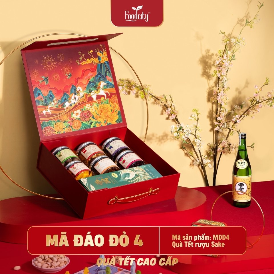 Hộp quà Tết Cao Cấp 2027 Mã Đáo 04 phiên bản đỏ 