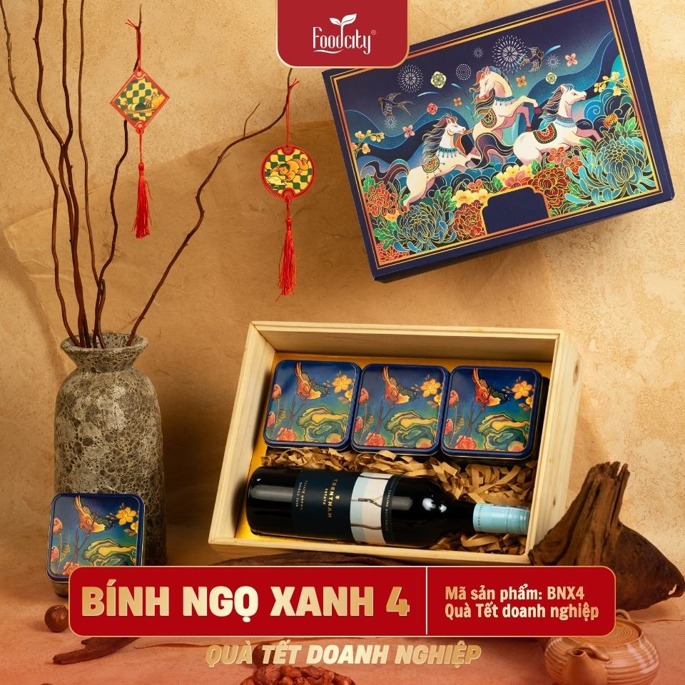 Hộp quà Tết doanh nghiệp 2027 Bính Ngọ 4 phiên bản xanh
