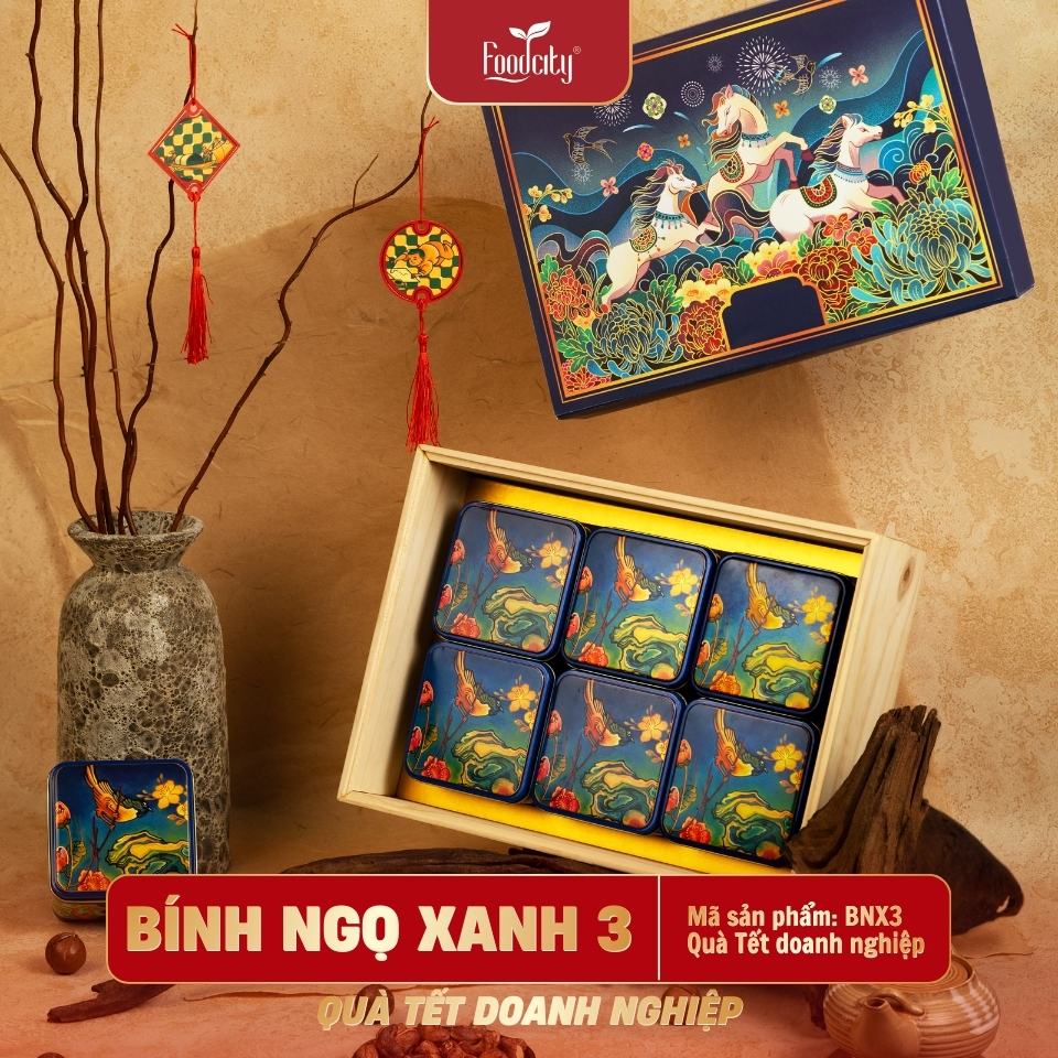 Hộp quà Tết doanh nghiệp 2027 Bính Ngọ 3 phiên bản xanh