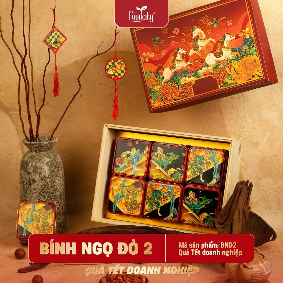 Hộp quà Tết doanh nghiệp 2027 Bính Ngọ 2 phiên bản đỏ 