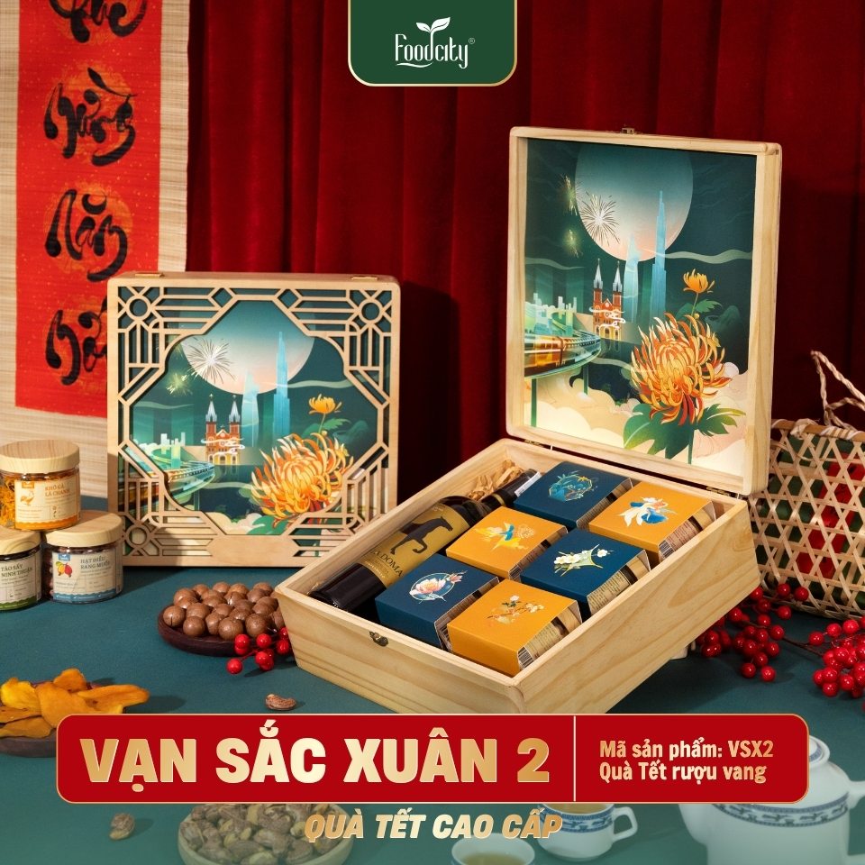 Hộp Quà Tết Cao Cấp 2027 VẠN SẮC XUÂN 2