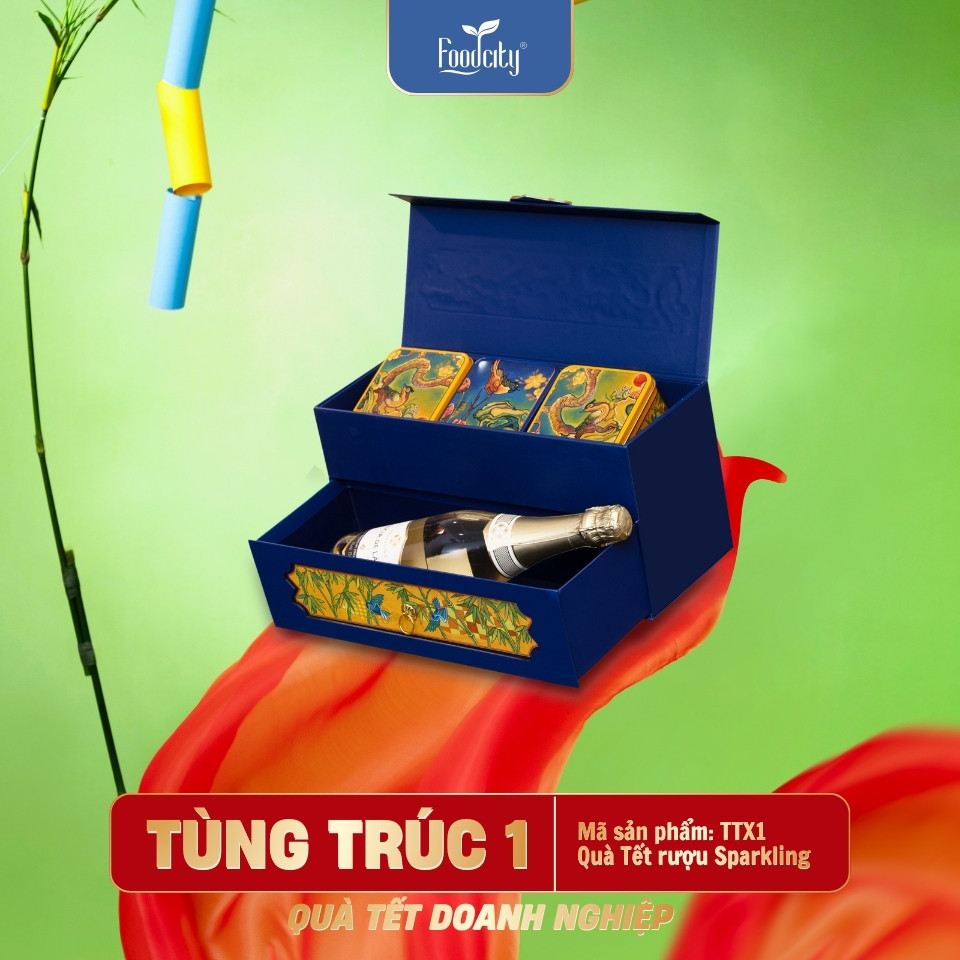 Hộp Quà Tết Doanh Nghiệp 2027 Tùng Trúc 1 phiên bản xanh