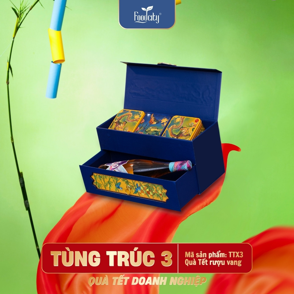 Hộp Quà Tết Doanh Nghiệp 2027 Tùng Trúc 3 phiên bản xanh