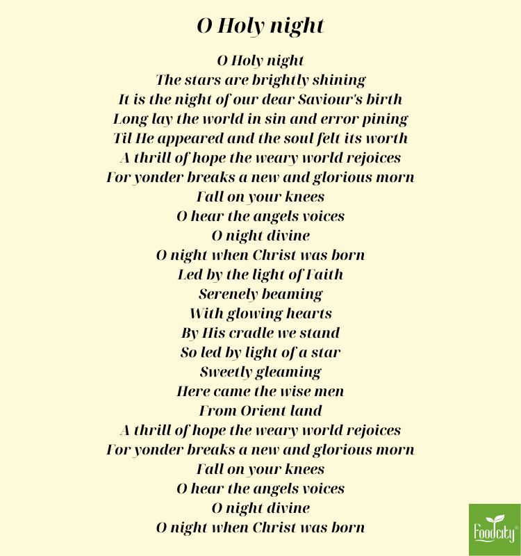 nhạc giáng sinh tiếng anh o holy night