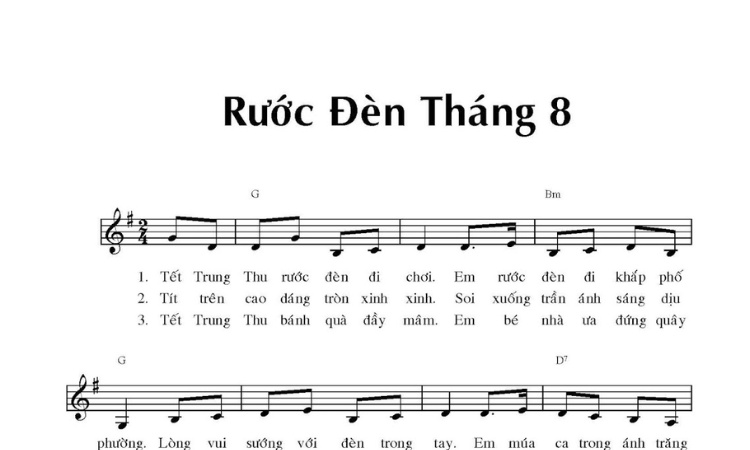 bài hát rước đèn tháng 8
