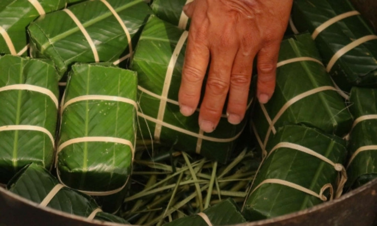 cách gói bánh chưng không cần khuôn