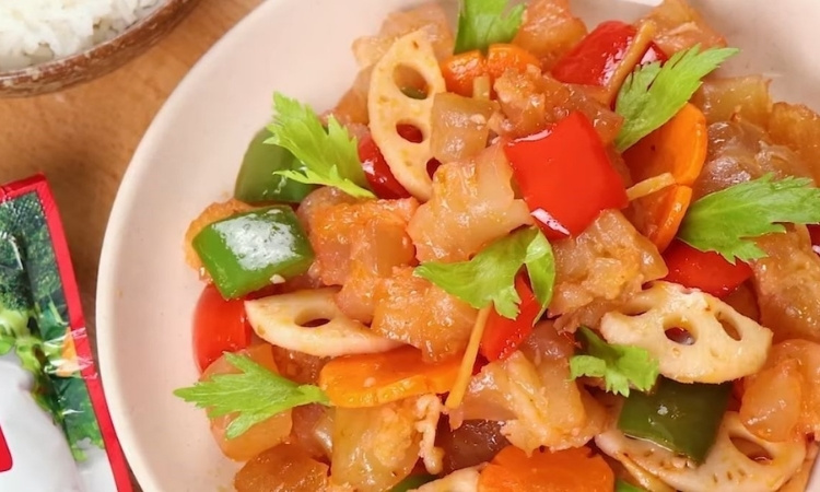 gân bò xào chua ngọt
