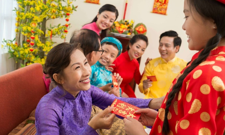 lì xì may mắn ngày tết
