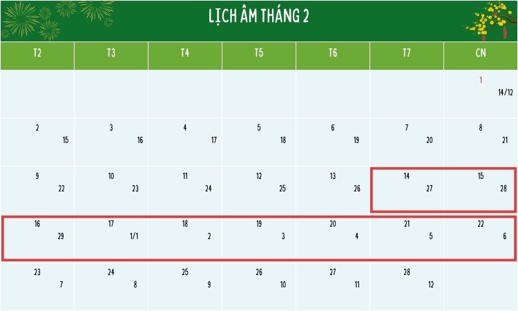 Lịch nghỉ tết 2026