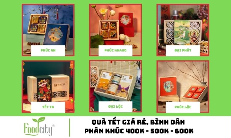 Hộp quà Tết giá rẻ chỉ từ 400k