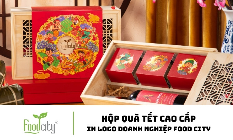 Hộp quà Tết 2026 in logo doanh nghiệp 