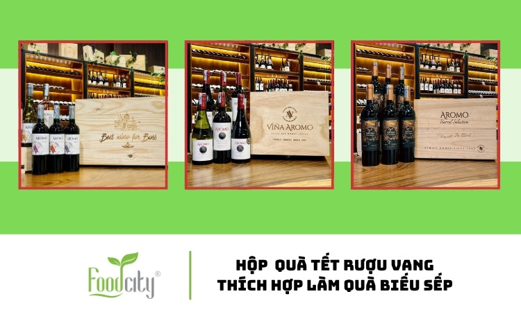 Hộp quà Tết rượu vang biếu tặng sếp