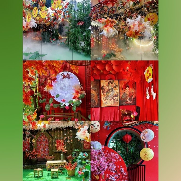 Quán cafe trang trí concept trung thu 2026