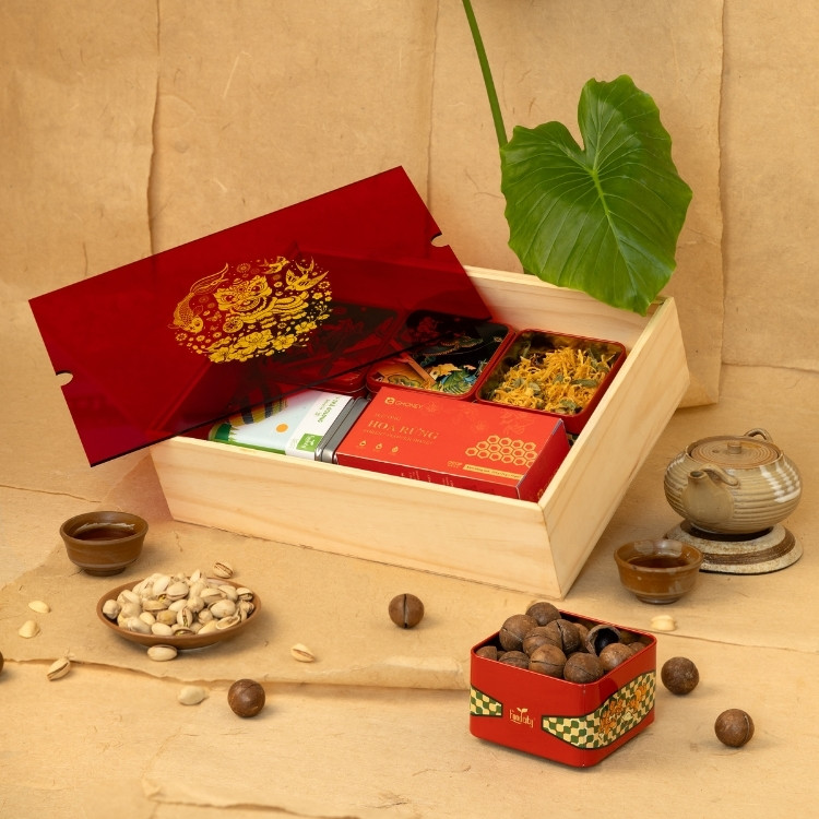 Thành phần bên trong set quà Tết Ý Xuân