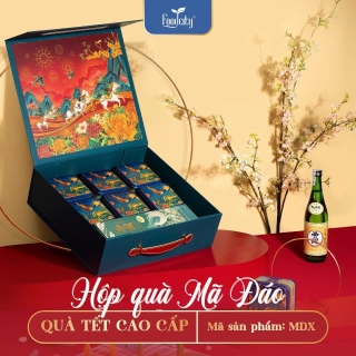 Hộp trong hũ quà Tết cao cấp Mã Đáo phiên bản xanh