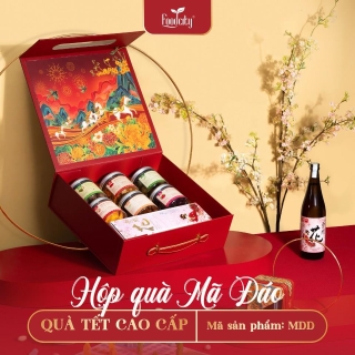 Hộp trong hũ quà Tết cao cấp Mã Đáo phiên bản đỏ