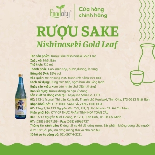 Thông tin sản phẩm rượu Nishinoseke Gold Leaf 720ml