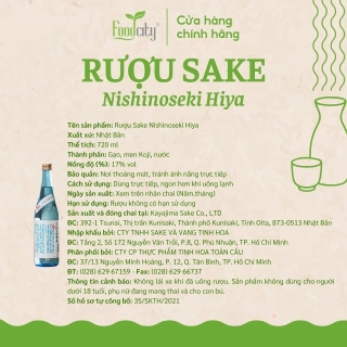 Thông tin sản phẩm rượu Nishinoseke Hiya 720ml