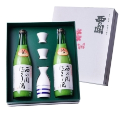 Hộp quà tết rượu Nhật Anh Đào Sake Nishino Seki Nigori