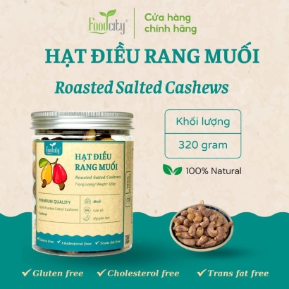 Hạt điều rang muối vỏ lụa (320gr)