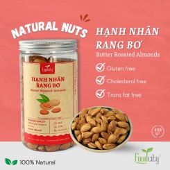 Hạnh nhân rang bơ còn vỏ (500gr)