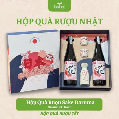 Hộp Quà Rượu Sake Daruma Nishinoseki Hana 720ml