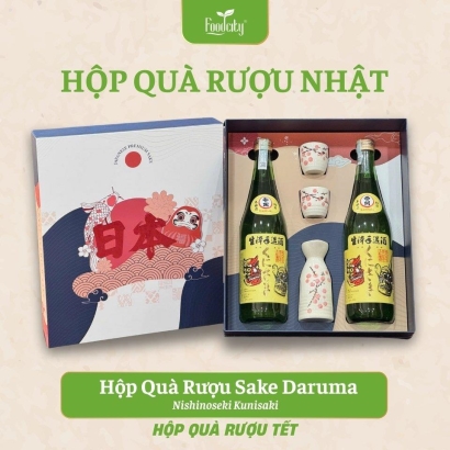 Hộp Quà Rượu Sake Daruma Nishinoseki Kunisaki 720ml