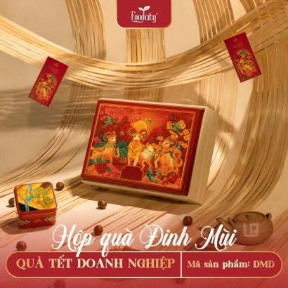 Hộp quà Tết doanh nghiệp 2027 Đinh Mùi phiên bản đỏ