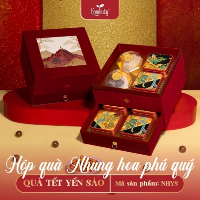 Hộp Quà Tết Yến Sào  2027 Nhung Hoa Phú Quý