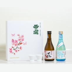 Hộp quà Hoa Anh Đào rượu sake Nishi no Seki Hana và Hiya 300ml