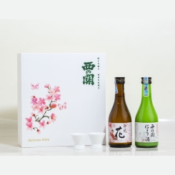 Hộp quà Hoa Anh Đào rượu sake Nishi no Seki Hana và Nigori 300ml