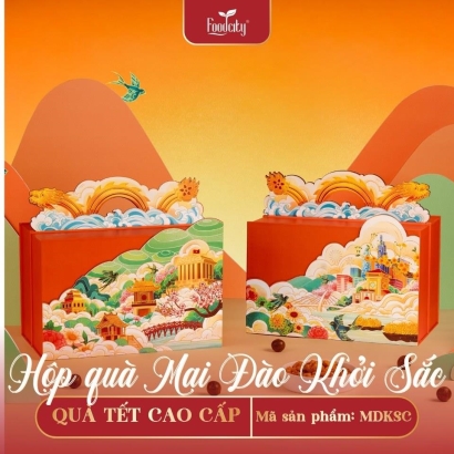 Quà Tết Cao Cấp 2027 Mai Đào Khởi Sắc Phiên Bản Cam