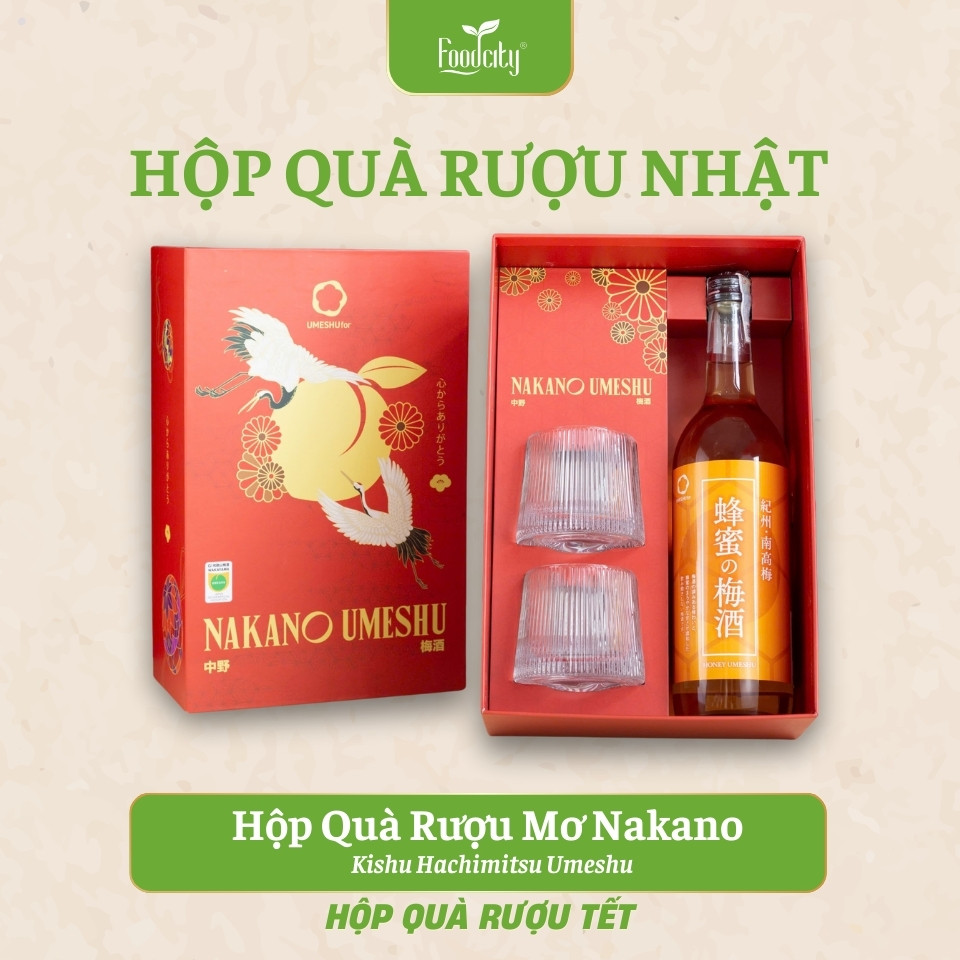 Hộp quà Nakano rượu mơ vị mật ong Kishu Hachimitsu Umeshu 720ml