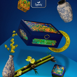 Hộp Quà Tết Cao Cấp 2026 Tứ Quý 4 phiên bản xanh 