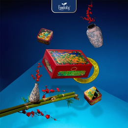 Hộp Quà Tết Cao Cấp 2026 Tứ Quý 3 phiên bản đỏ